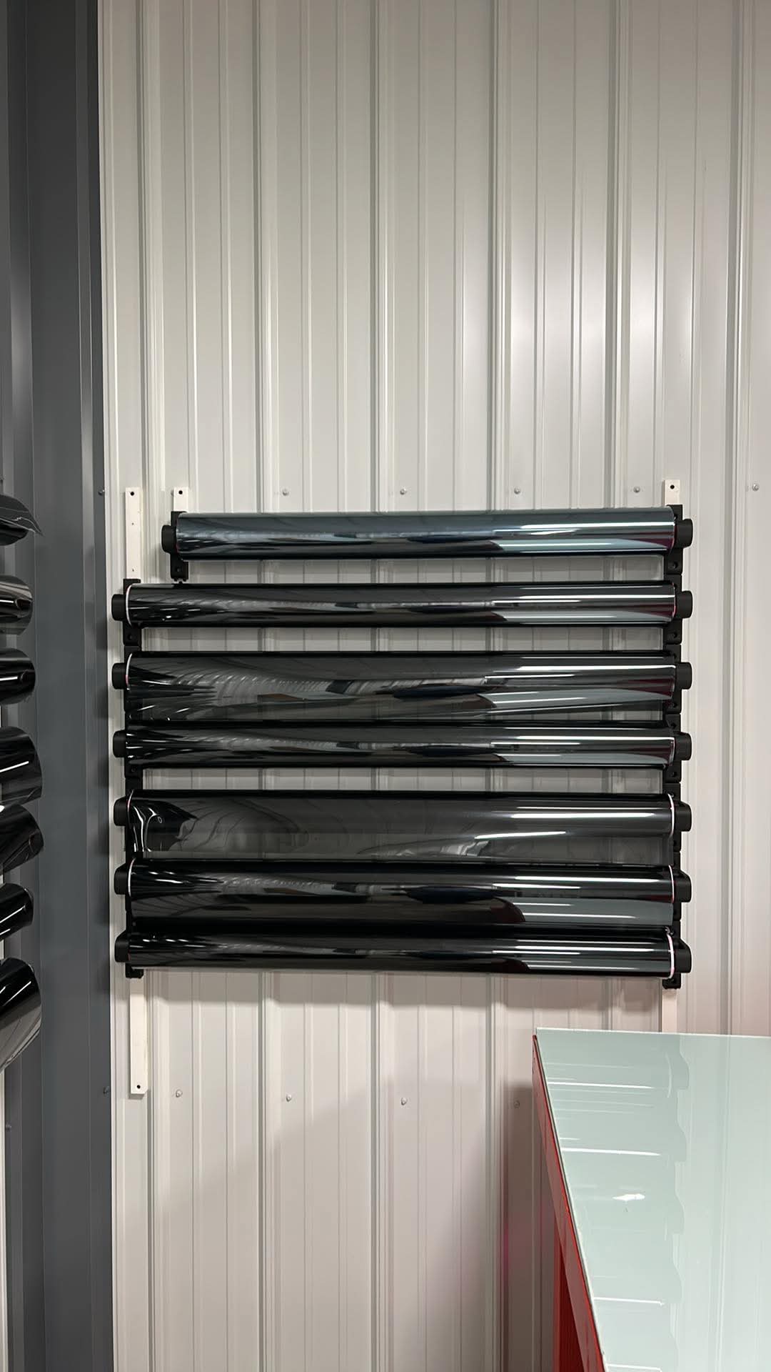 The Rack V2 – Modular Wall-Mounted Tint Rack (8-Roll Kit)