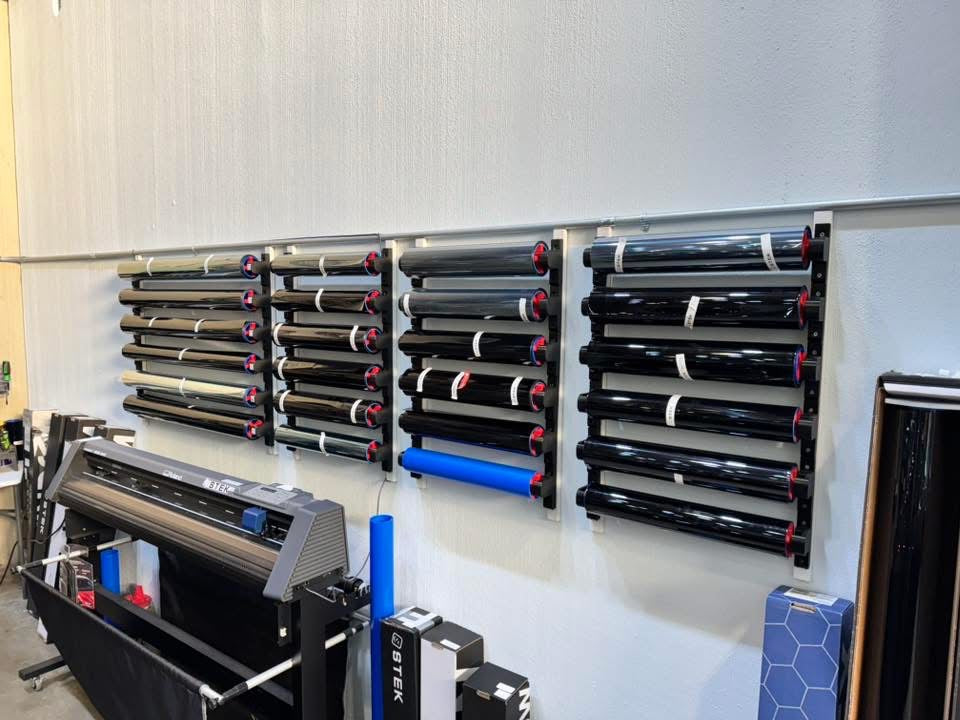 The Rack V2 – Modular Wall-Mounted Tint Rack (8-Roll Kit)