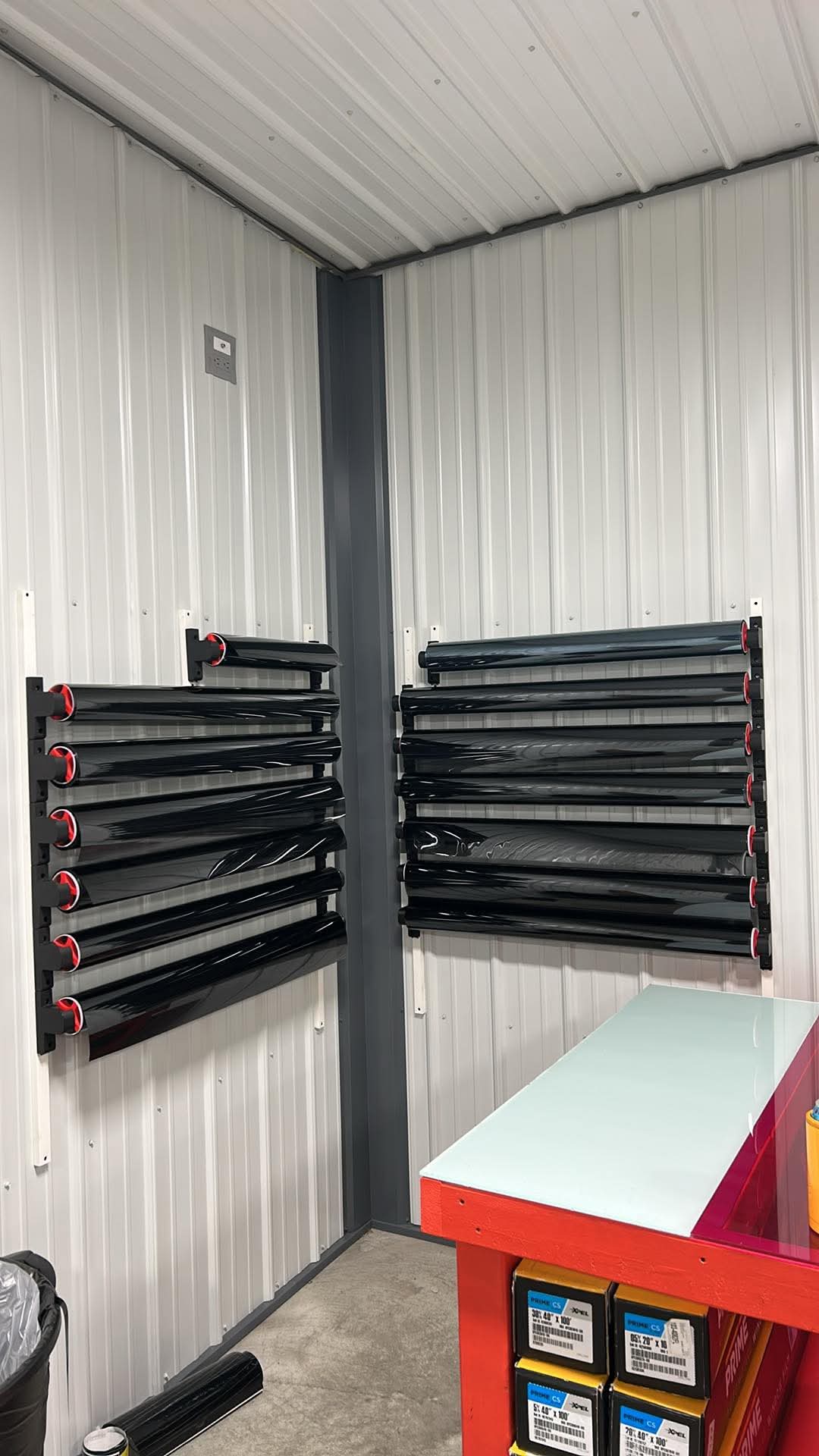 The Rack V2 – Modular Wall-Mounted Tint Rack (8-Roll Kit)